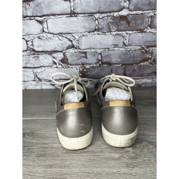 ECCO Soft 7 Stone Metallic Silver Leather Casual Sneakers Women Sz 40EU/9.5M US - Picture 5 of 16